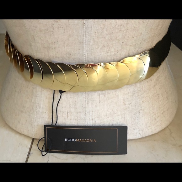 BCBG MAXAZRIA ELASTICATED GOLD PLATE DISKS - Picture 1 of 8